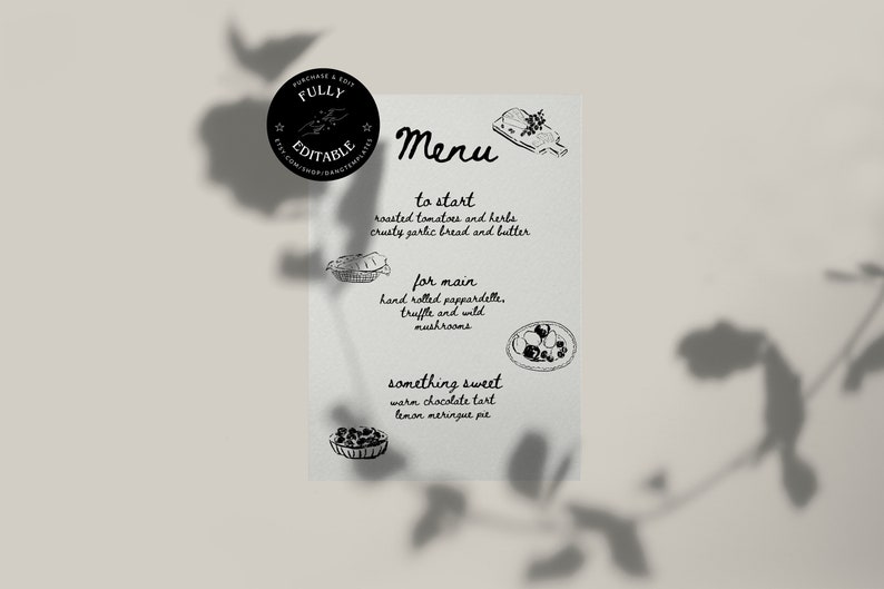 MENU | Hand Written and Drawn | Funky | Editable Template Menu| Quirky ...