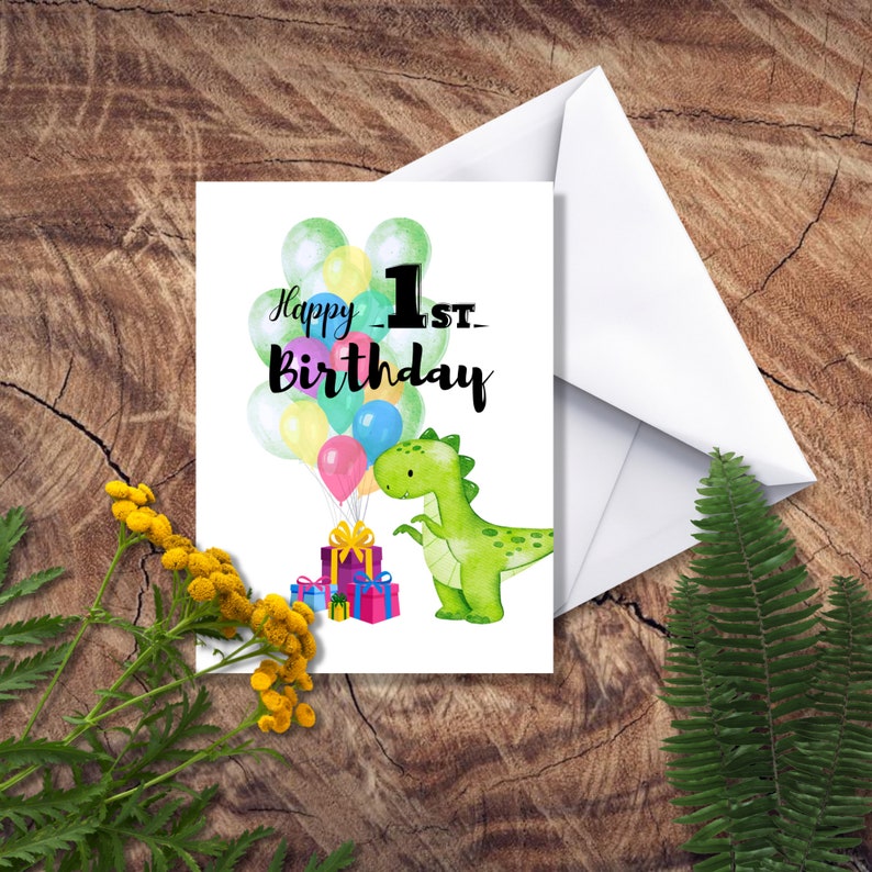 Happy 1st Birthday Card, Happy Birthday Card, Digital Download ...