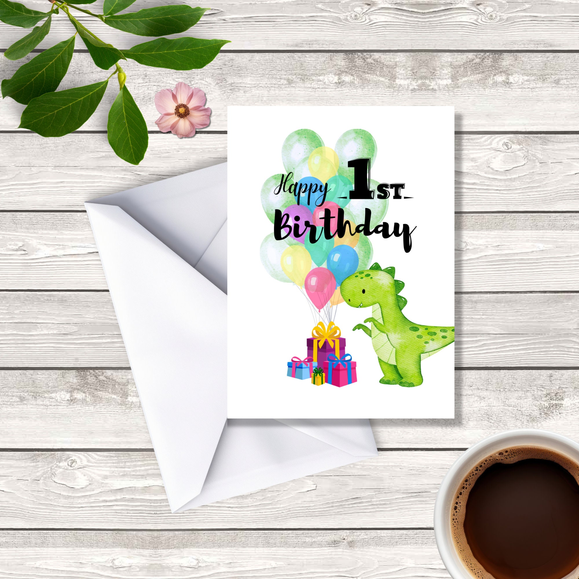 Happy 1st Birthday Card, Happy Birthday Card, Digital Download ...