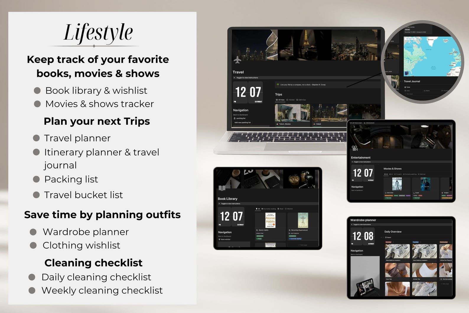 PLR Notion Template Dark Mode Notion Life Planner With Private Label ...