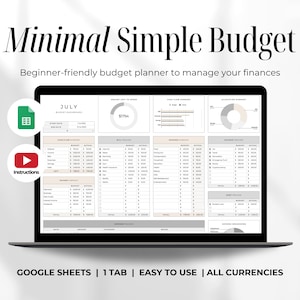 Budget Planner for Google Sheets, Monthly Budget Spreadsheet, Paycheck Budget Tracker, Weekly Budget Template, Biweekly Budget, Budgeting