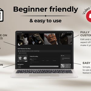 Notion Template for Men Notion Life Planner Dark Mode, All in One ...