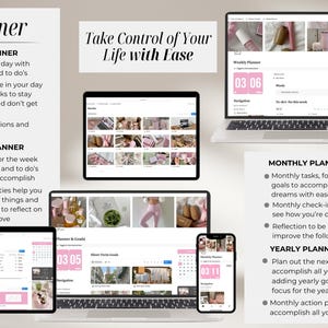 Pink That Girl Notion Template Life Planner, All in One Notion Planner Digital Planner, Aesthetic Pink Pilates and Matcha Notion Template