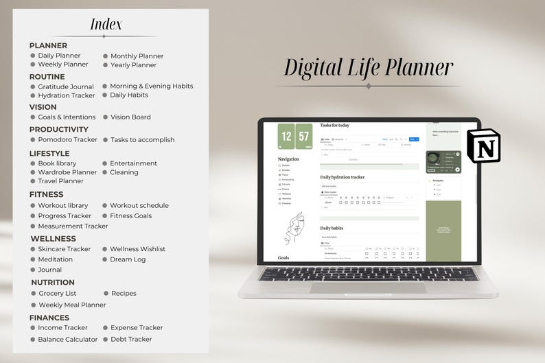 2025 It Girl Notion Life Planner Template, All in One Digital Planner ...
