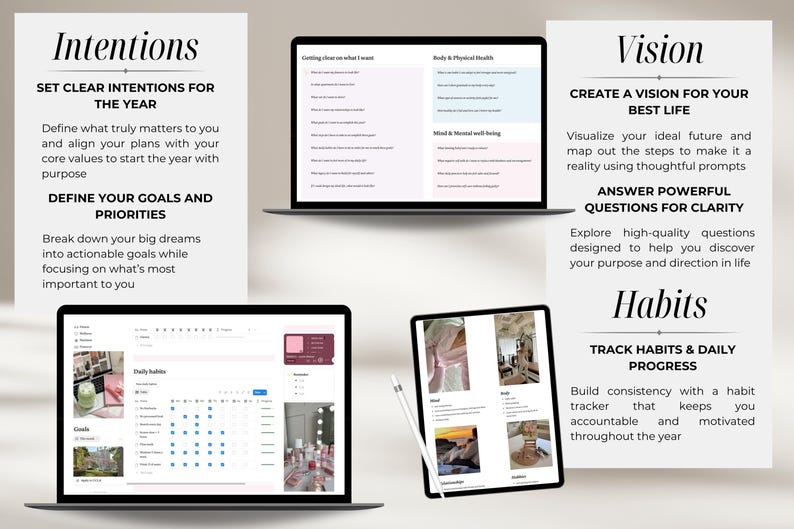 Pink That Girl Notion Template Life Planner, All in One Notion Planner Digital Planner, Aesthetic Pink Pilates and Matcha Notion Template