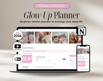 Der ultimative Notion-Planer, die Notion-Vorlage, der Notion-Planer, der Notion-Life-Planer, der ästhetische Notion-Planer, die rosa Notion-Vorlage