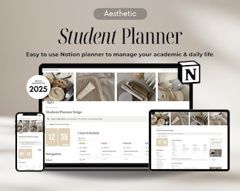 Ultimate Student Planner Notion Academic Notion Life Planner, Notion Planner, All in One Digital Planner, Notion estetica Notion Templates