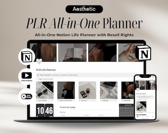PLR All-in-One Notion Life Planner Template (Digital Download)