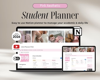 Modèle Notion Agenda étudiant Mode clair, Notion Agenda esthétique Ultimate Notion Life Planner tout en un Agenda numérique académique Notion