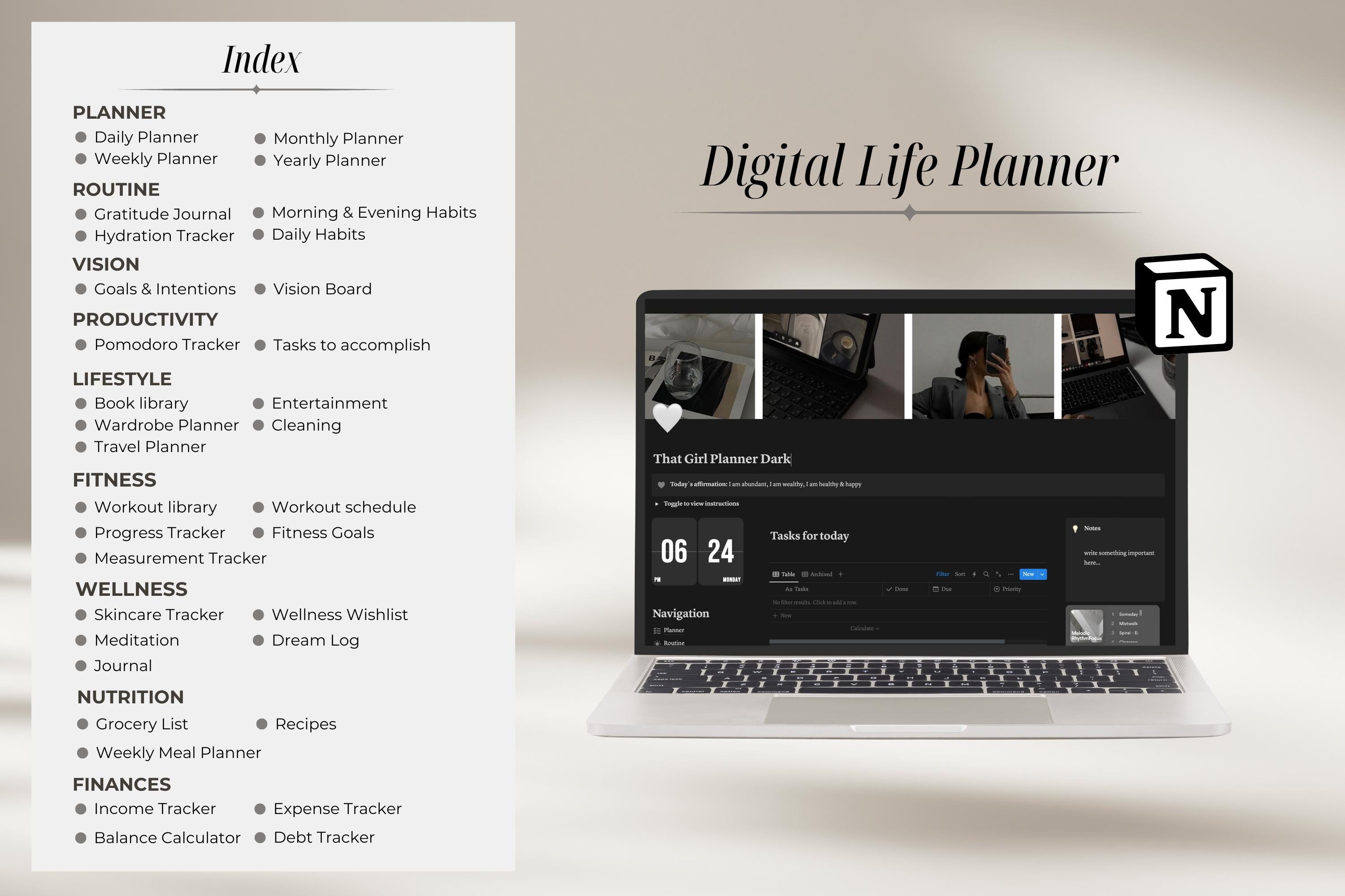 2025 Notion Life Planner Template Notion Planner for 2025 All in One ...