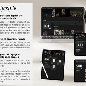 Notion planner on laptop and tablets