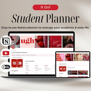 Notion Template Student Planner Notion Planner aesthetic, Ultimate Notion Life Planner All in One Notion Academic Digital Planner Notion Uni
