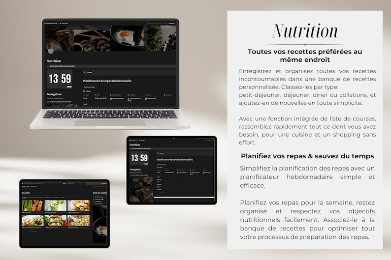 Notion planner on laptop and tablets