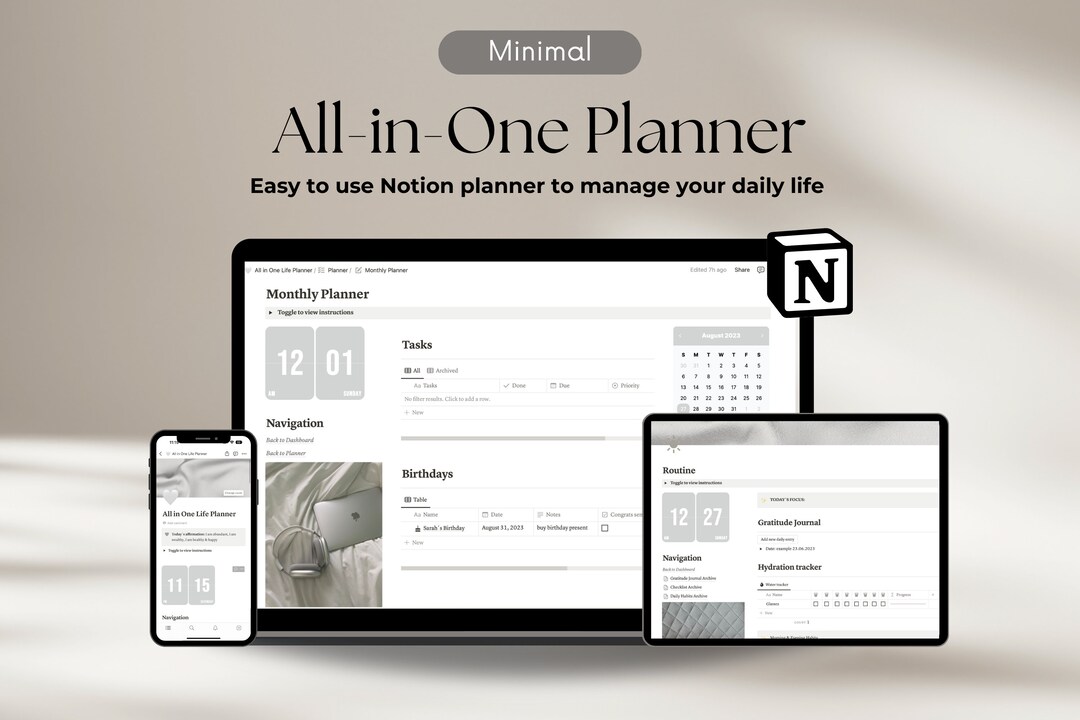 Notion Template Life Planner All in One Notion Template Notion ...