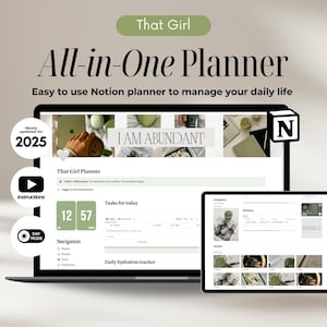 2025 It Girl Notion Life Planner Template, All in One Digital Planner for Goal setting, Daily & Weekly planner Habit tracker Notion Planner