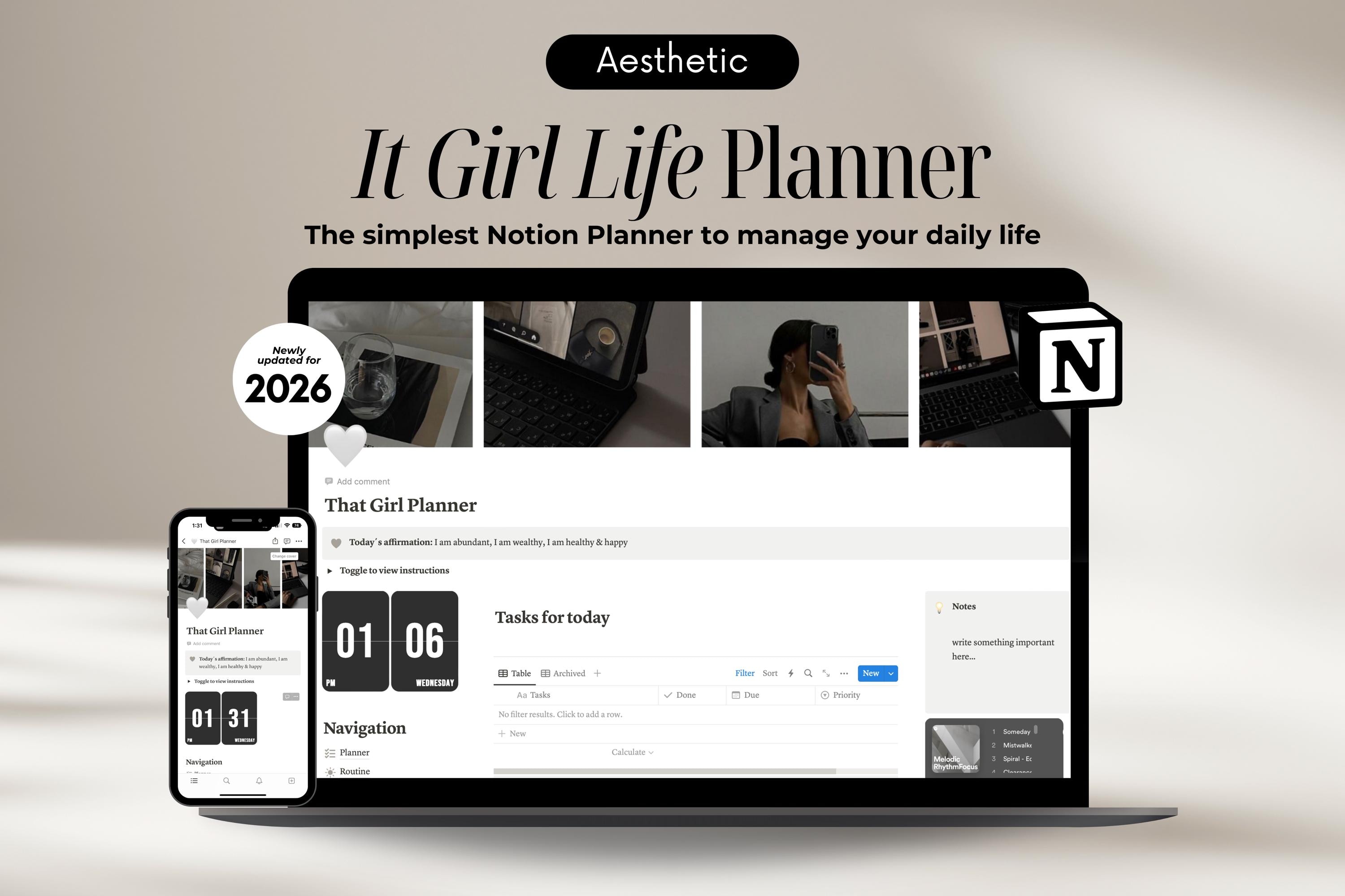 Ultimate That Girl Notion Template Life Planner, Notion Planner All in ...