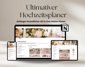 Ultimativer Hochzeitsplaner All in One Notion Template, Notion Wedding Planner, Digitaler Hochzeitsplaner Notion, Notion Template Deutsch