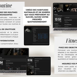 Notion planner on laptop and tablets
