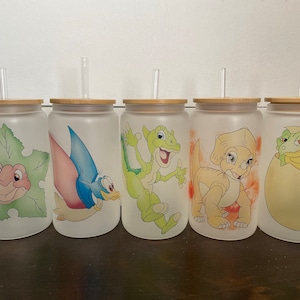 Land before time inspired glass can