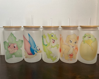 Land before time inspired glass can