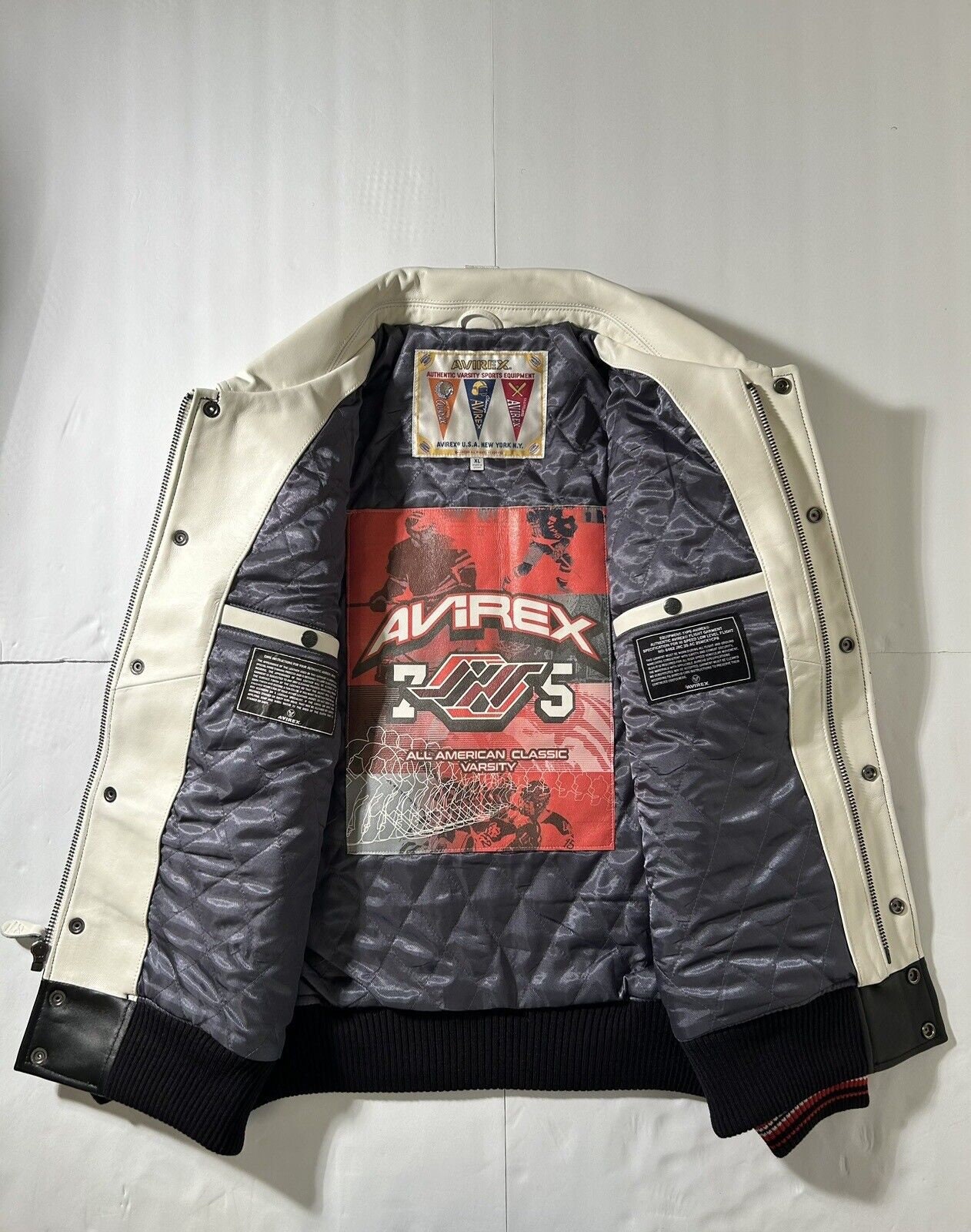 Handmade Mens Premium Avirex Varsity Jacket 100% Lamb Leather - Etsy