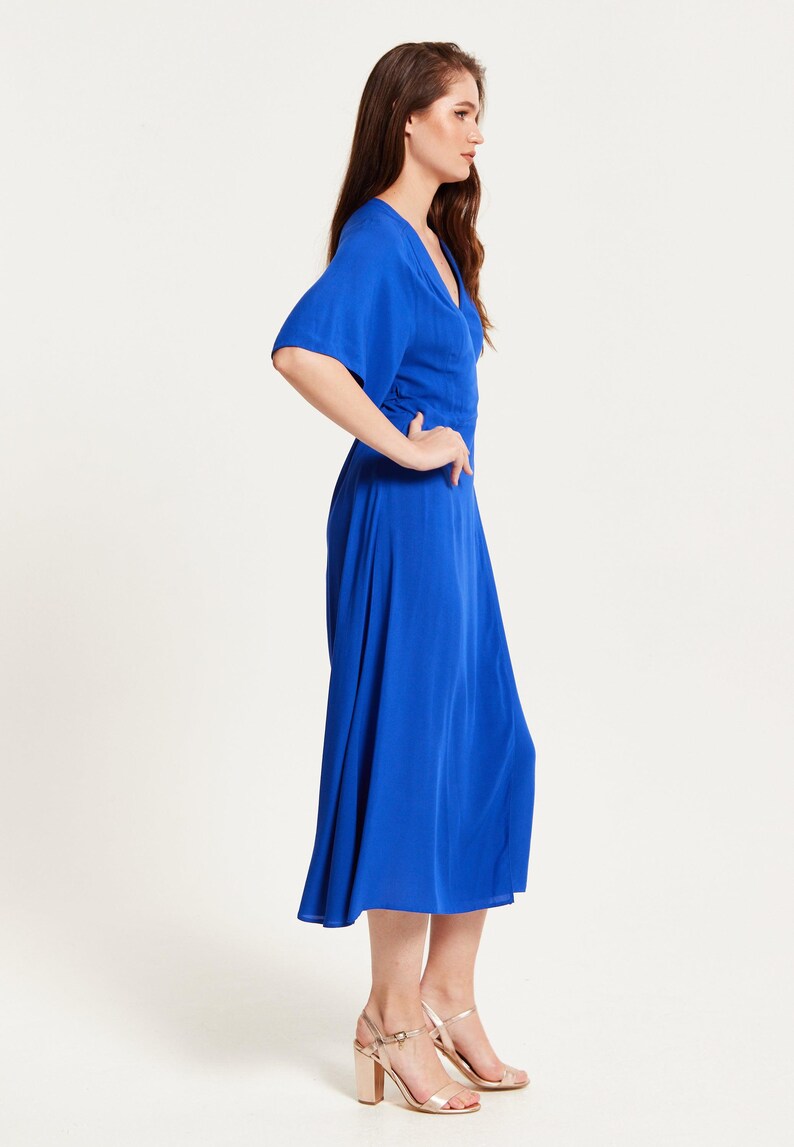 VILA Vichikka S/S Midi Wrap Dress Dames - Elegante Wikkel Jurk Met Korte Mouwen
