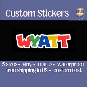 Personalized Mario Name label | Decal- Die Cut sticker - Vinyl, Waterproof, matte finish Sticker for water bottle, school supplies, etc
