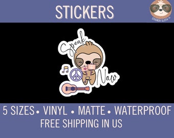 Sloth Speak Now Sticker | Waterproof, Vinyl, Laminated | Parody, funny gift or stocking stuffer for Swiftie! Great for water bottle!