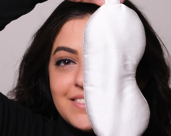 Handmade 19 Momme Pure Silk Sleep Mask, Adjustable Comfort Fit