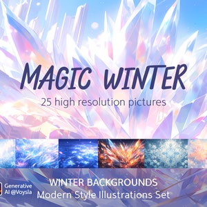 Magic Winter Backgrounds Set