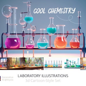 Chemical Laboratory · 3D Cartoon-Style Set