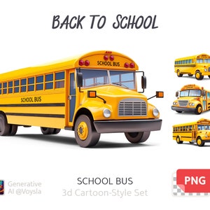 Scuolabus · Set in stile cartone animato 3D