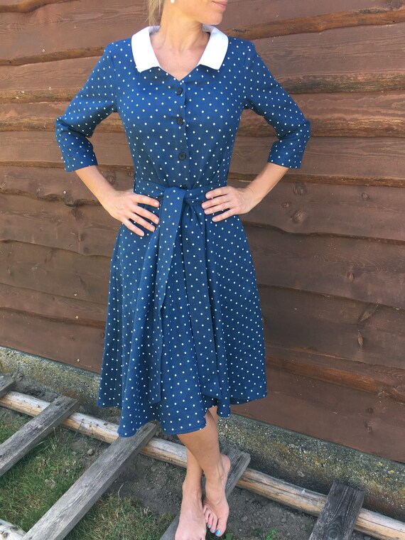 knee length dresses for ladies Dara Midi Dress - Brown Polka Dot main image 1