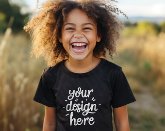 Bella Canvas 3001T Mockup, Kids Tee Mockup, Toddler Black Tshirt Mockup, Party Mockup 3001T, Black Tee Mock 3001T, Childs Party Mockup