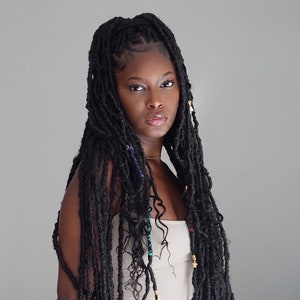 10 Handmade faux locs with human hair ends