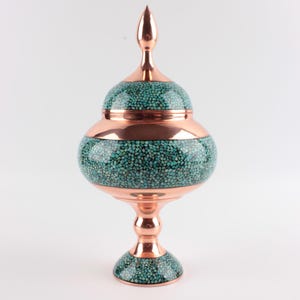 Handmade Persian Minakari Art Vase, Enamel, Decorative, Gifts, Miniature, Unique Art image 7