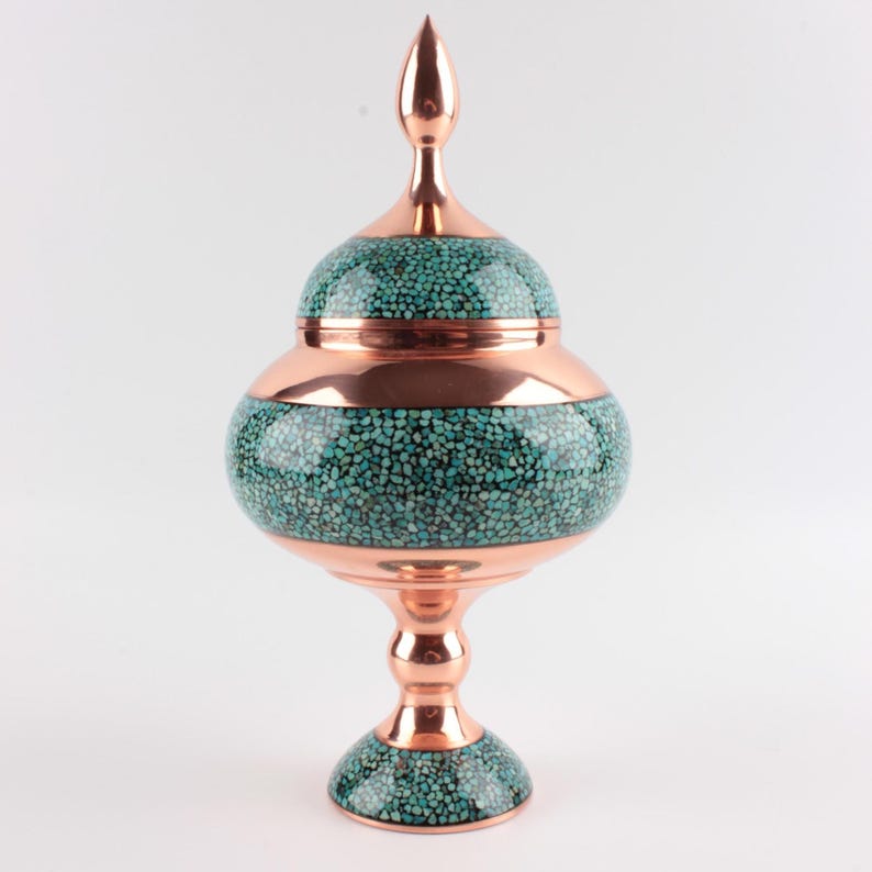 Handmade Persian Minakari Art Vase, Enamel, Decorative, Gifts, Miniature, Unique Art image 7