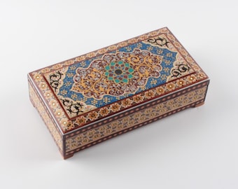 Jewelry Box Handmade Khatam : Velvet-Lined Oriental Storage