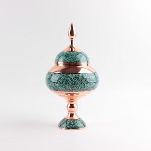 Handmade Persian Minakari Art Vase, Enamel, Decorative, Gifts, Miniature, Unique Art image 1