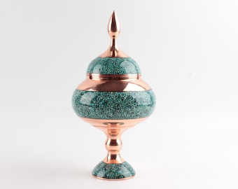 Handmade Persian Minakari Art Vase, Enamel, Decorative, Gifts, Miniature, Unique Art