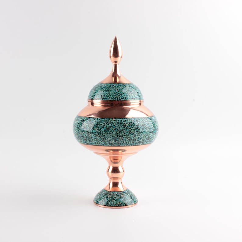 Handmade Persian Minakari Art Vase, Enamel, Decorative, Gifts, Miniature, Unique Art image 1