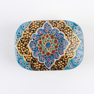Handmade Trinket Box: Gold Inlay Persian Khatam Wooden Jewelry Box image 7