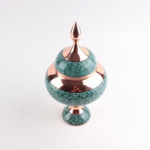 Handmade Persian Minakari Art Vase, Enamel, Decorative, Gifts, Miniature, Unique Art image 2