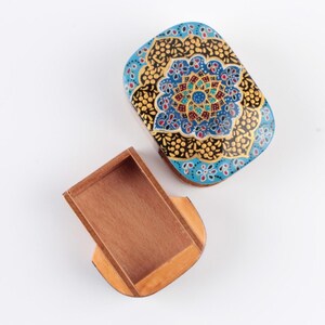 Handmade Trinket Box: Gold Inlay Persian Khatam Wooden Jewelry Box image 5