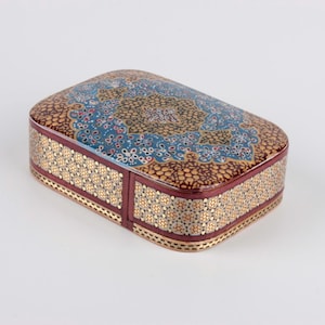 Handgefertigte persische Chatam Trinket Box | Luxus Holz Schmuckschatulle | Aufbewahrungsbox mit Goldeinlage | Naher Osten Geschenk
