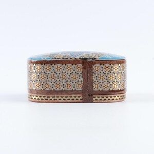 Handmade Trinket Box: Gold Inlay Persian Khatam Wooden Jewelry Box image 6