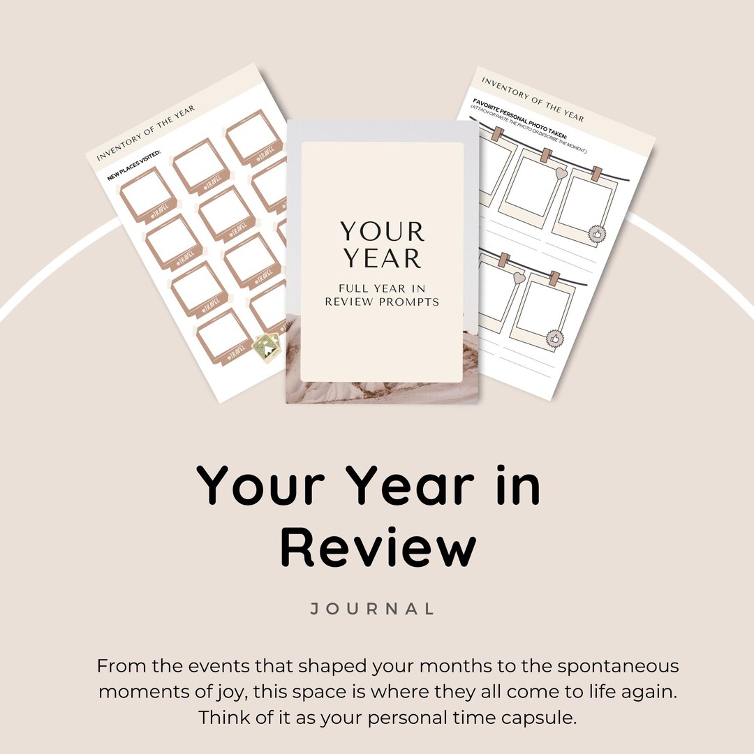 Your Year in Review Journal Template | Editable Canva Template for ...