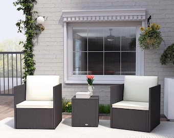 Brown 3 Piece Patio Furniture Set