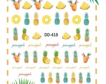Zomer Nail Decal Stickers DIY Nagels Ananas Flamingo Palmboom Bladeren