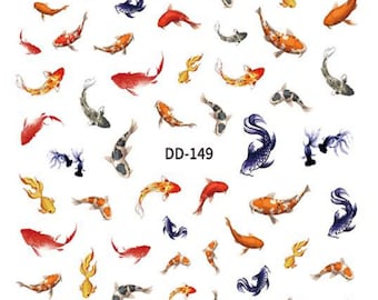 Koi Fish Nail Decal Sticker DIY Nail Art